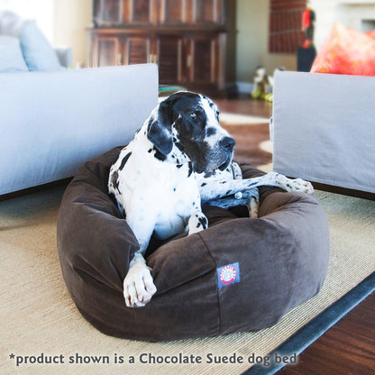 Majestic Pet 40 Inch Suede Calming Dog Bed Washable 40x29x9 (Inch) – Cozy Soft Round Donut Dog Bed