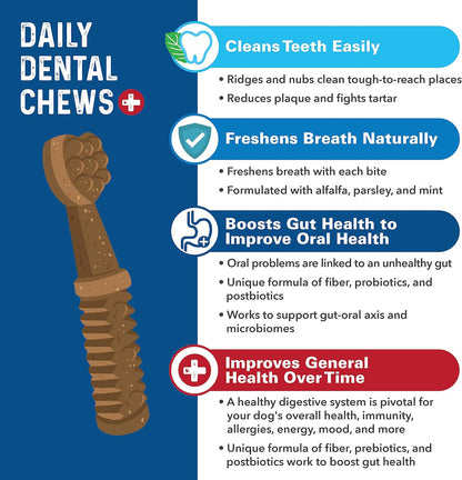Bernie's Charming Chompers - Daily Dental Chews for Dogs - Cleans Teeth, Freshens Breath, + Boosts