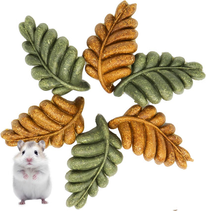 TEEWY 6PCS Hamster Chew Toys, Guinea Pig Chew Toys for Teeth with Natural Vegetables and Timothy