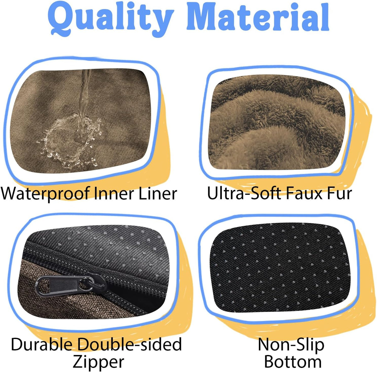 Washable Orthopedic Large Dog Bed -XL Large Dog Bed with Removable & Waterproof Cover Pet Beds with