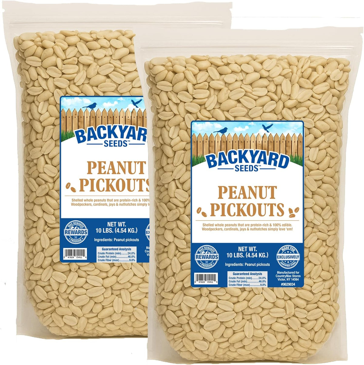 Backyard Seeds Shelled Whole Peanuts for Woodpeckers, Birds, Squirrels & Wildlife – Premium Wild