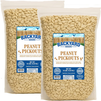 Backyard Seeds Shelled Whole Peanuts for Woodpeckers, Birds, Squirrels & Wildlife – Premium Wild
