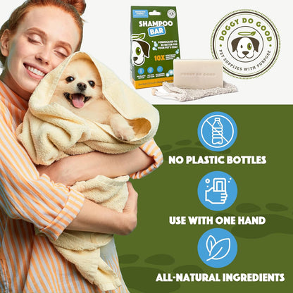 Doggy Do Good Deshedding Dog Shampoo Bar, Dog Soap Bar, Geranium & Citronella Shampoo for Dogs