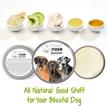 The Blissful Dog Great Dane Nose Butter for Dry, Cracked Skin, Lick-Safe Dog Nose Balm with