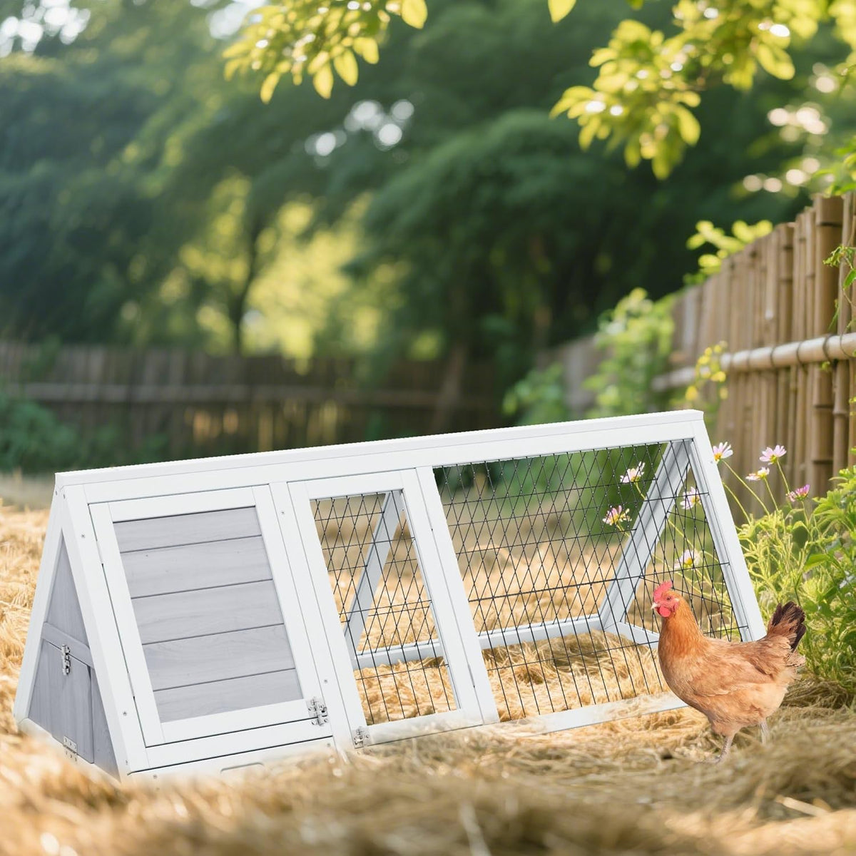Quail Cages,Wooden Chicken Coop,Nesting Boxes for Chickens,Brooder Box Indoor Outdoor,A-Frame