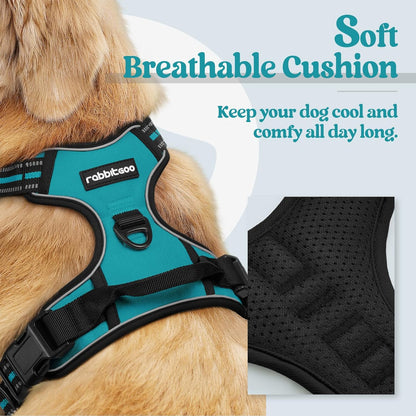 rabbitgoo Dog Harness No Pull with 2 Leash Clips, Adjustable Soft Padded, Reflective Oxford No