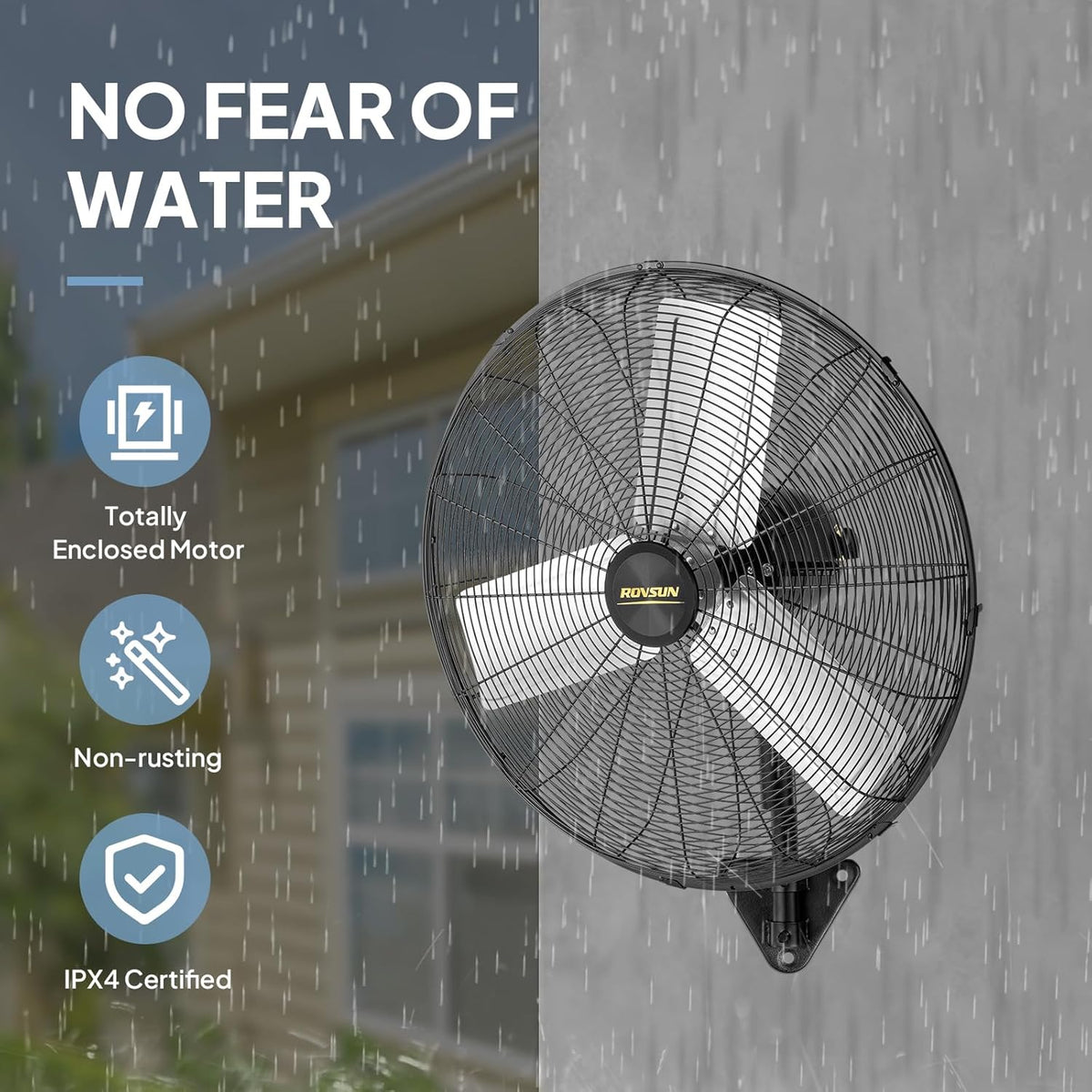 ROVSUN 20 Inch Industrial Wall Mounted Fan, High Velocity Waterproof Wall Mount Fan, Max 4710 CFM