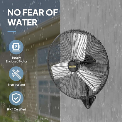 ROVSUN 20 Inch Industrial Wall Mounted Fan, High Velocity Waterproof Wall Mount Fan, Max 4710 CFM