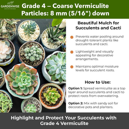 Organic Coarse Vermiculite for Indoor Gardening Plants and Mushrooms – Enhances Soil Aeration, Seed