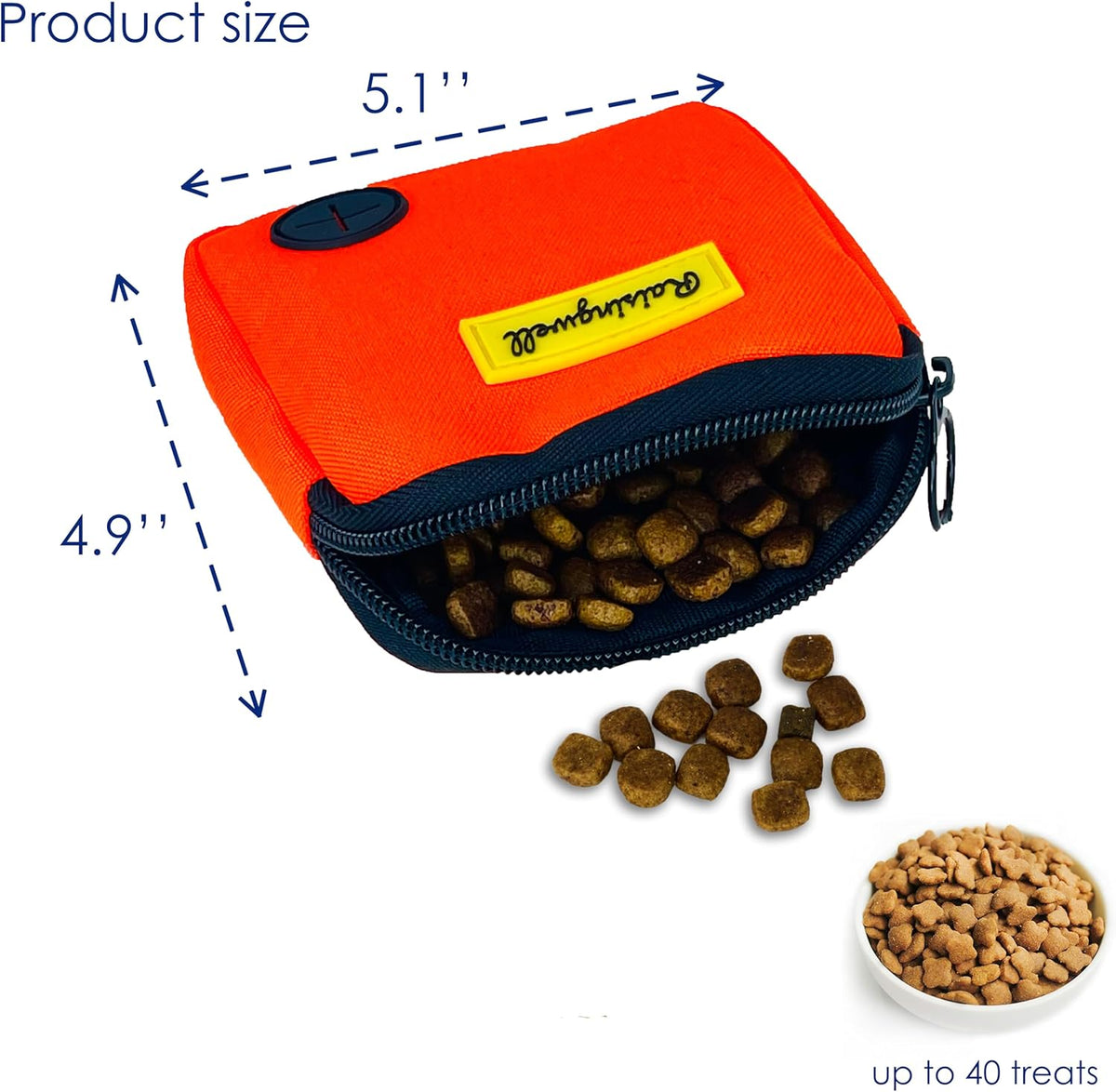 Dog Treat Pouch for Pet Walking and Training with Clicker Poop Bags Small Fanny Zipper Pack Holder