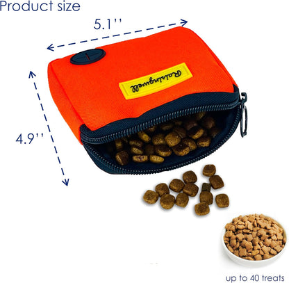 Dog Treat Pouch for Pet Walking and Training with Clicker Poop Bags Small Fanny Zipper Pack Holder