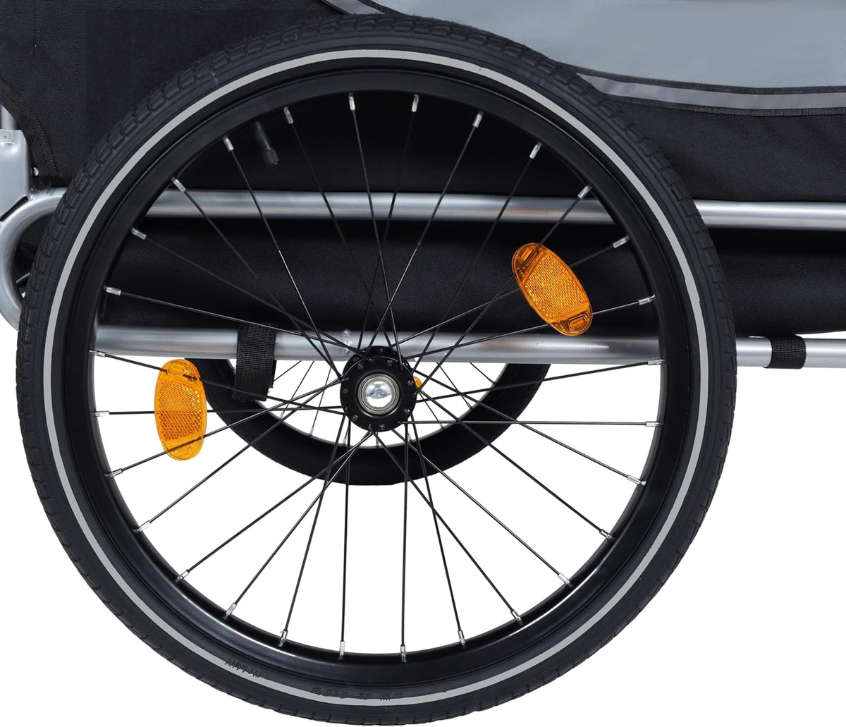 Blue-Grey Large Folding Bike Trailer for Dogs – Heavy-Duty Steel Frame, 66LB Capacity Pet Carrier