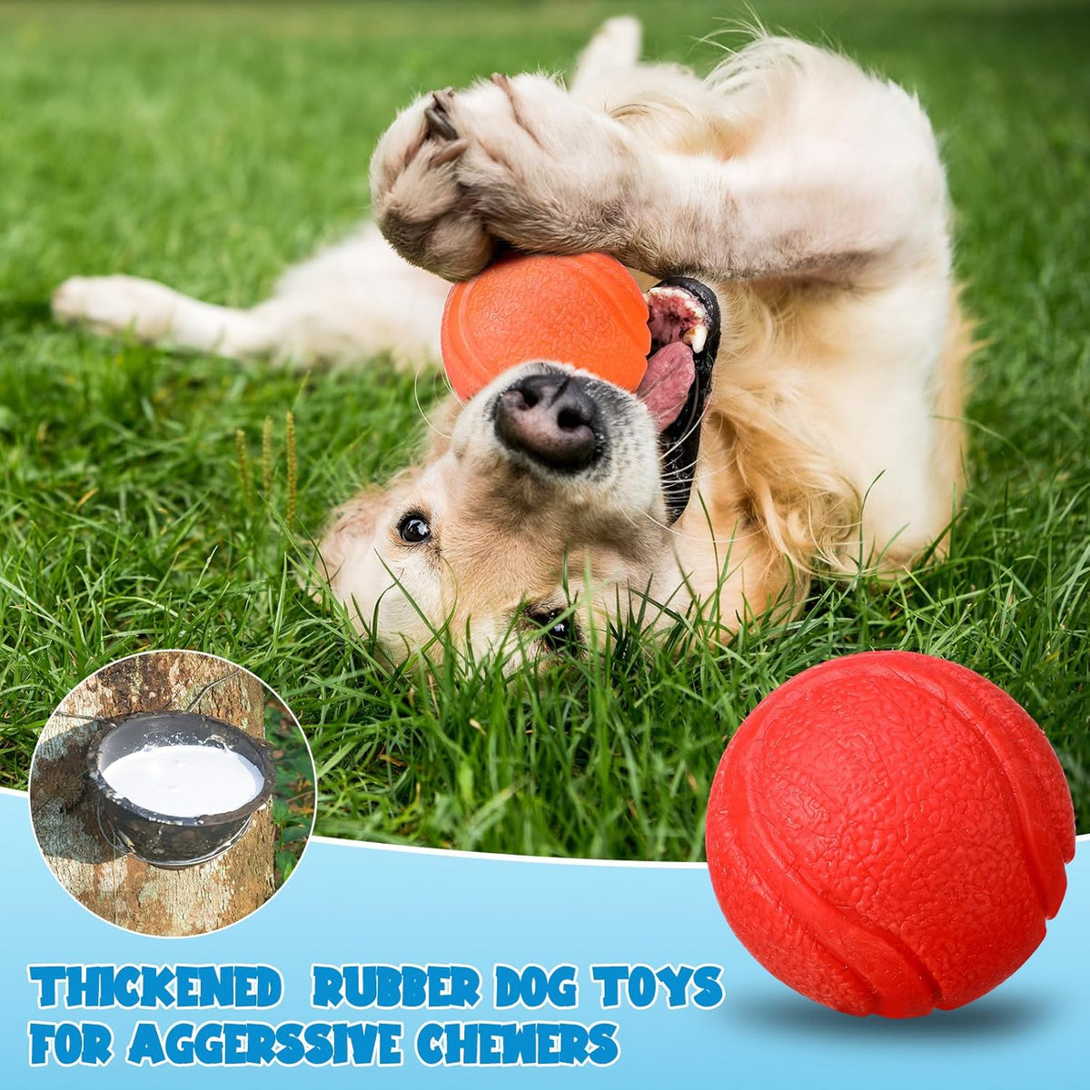 Jenaai 20 Pcs Indestructible Dog Toy Balls for Aggressive Chewers Chew Resistant Solid Rubber