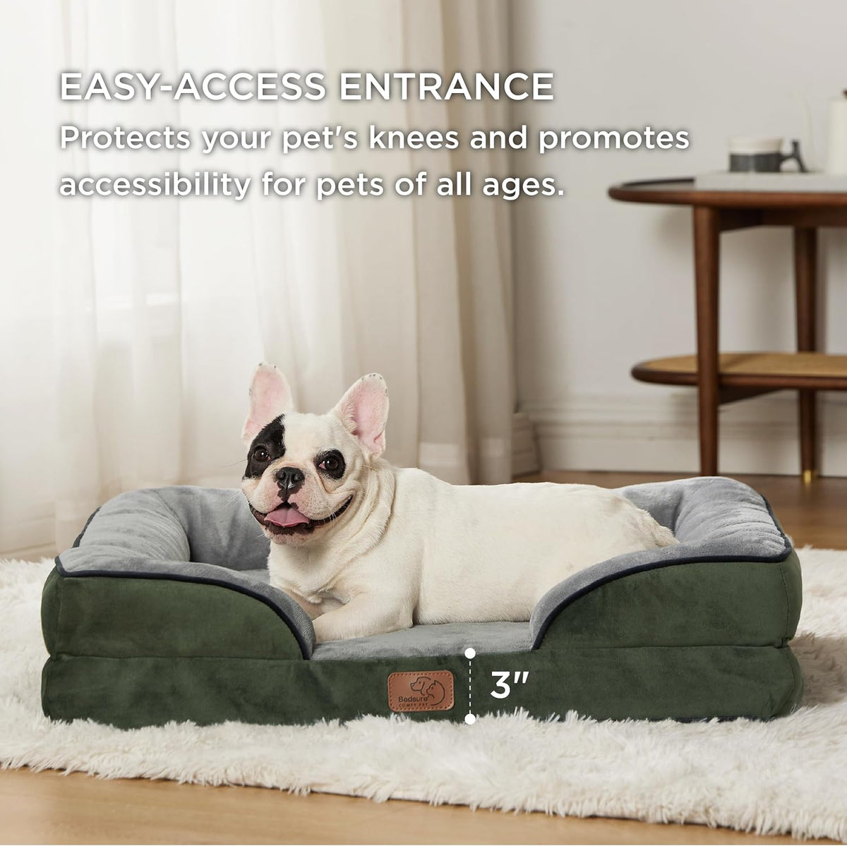 Bedsure Orthopedic Dog Bed for Medium Dogs - Waterproof Dog Sofa Beds Medium, Supportive Foam Pet