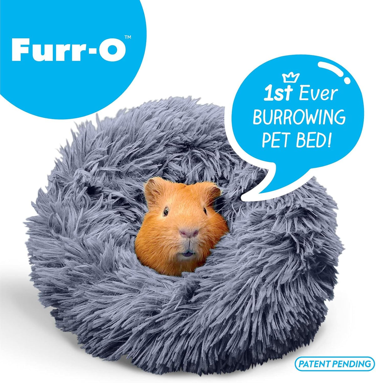 Paw Inspired Furr-O Burrowing Pet Bed with Zip-On Spandex and Fleece Bottoms for Guinea Pigs and