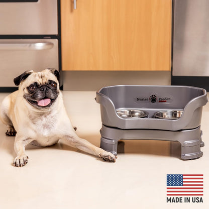 Neater Feeder Deluxe Mess Proof Dog Bowls Elevated for Small Breeds – Made in USA – No Spill Raised