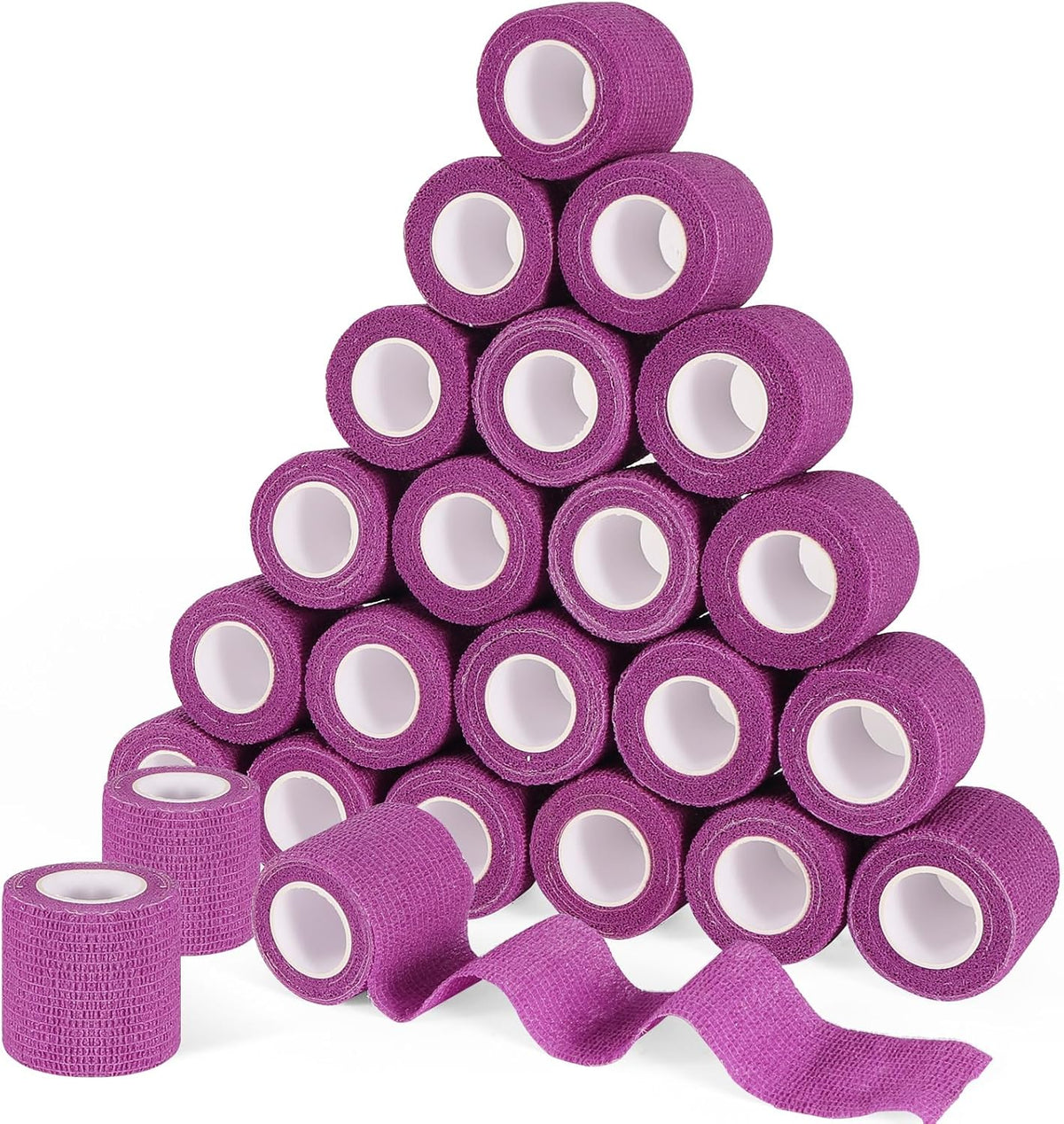 24 Pack 2 Inch x 5 Yards Self Adhesive Bandage Wrap, Elastic Cohesive Wrap 2 inch Vet Wrap Bandage