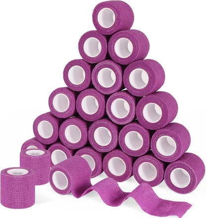 24 Pack 2 Inch x 5 Yards Self Adhesive Bandage Wrap, Elastic Cohesive Wrap 2 inch Vet Wrap Bandage