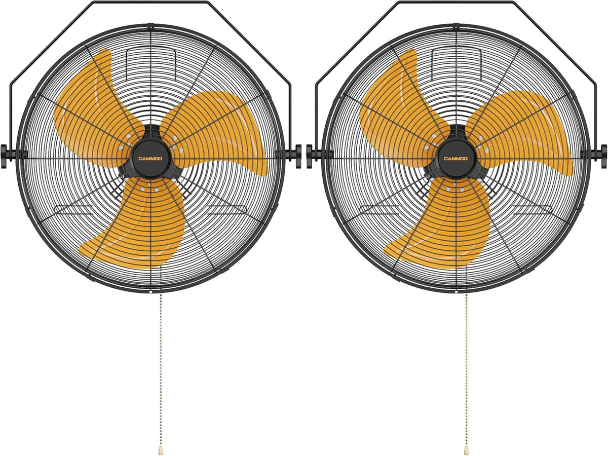 18 Inch Wall Mount Fan, Extended 6.6ft Power Cord, 360° Tilt Adjustment, 3-Speed, IP44 Industrial
