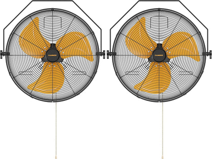 18 Inch Wall Mount Fan, Extended 6.6ft Power Cord, 360° Tilt Adjustment, 3-Speed, IP44 Industrial