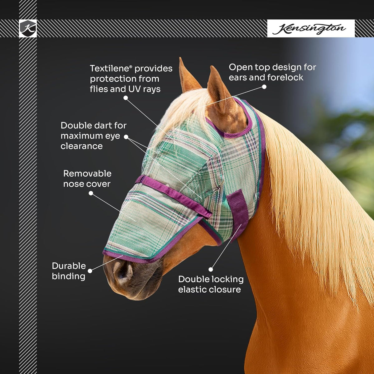 Kensington Signature Fly Mask with Removable Nose Piece