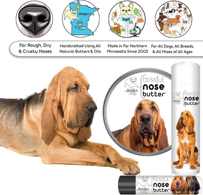 The Blissful Dog Bloodhound Nose Butter for Dry, Cracked Skin, Lick-Safe Dog Nose Balm with