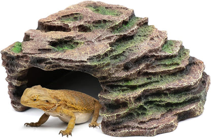 Large Reptile Hide Shale Scape Step Ledge, Reptile Cave Hideout, Bearded Dragons Accessories