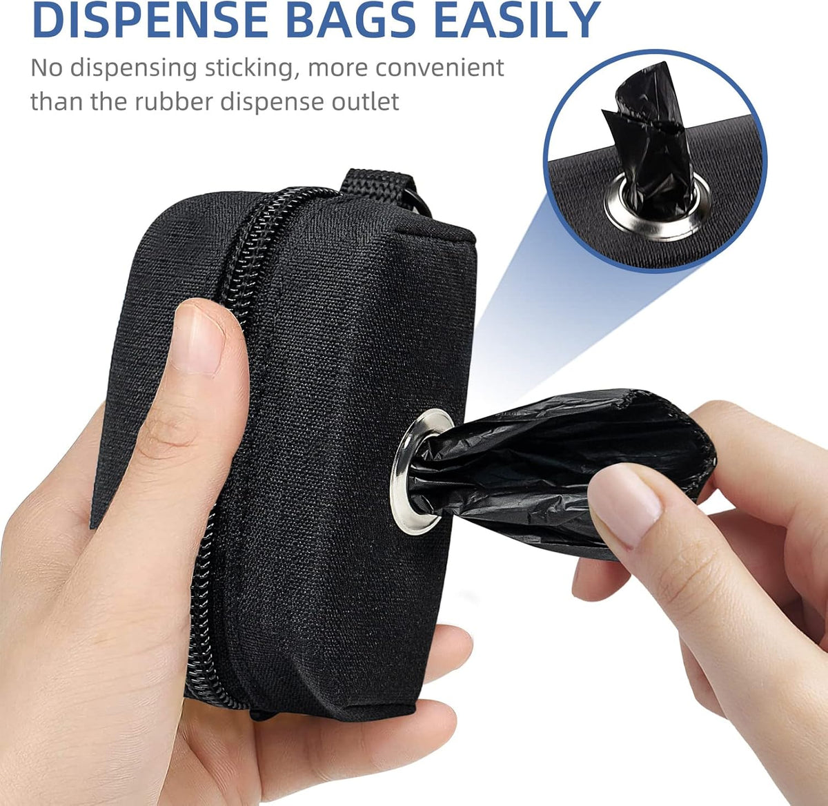PuppyDoggy 2 Pack Poop Bag Holder for Dogs and Cats Black Waste Bag Dispenser Poop Bag Pouch