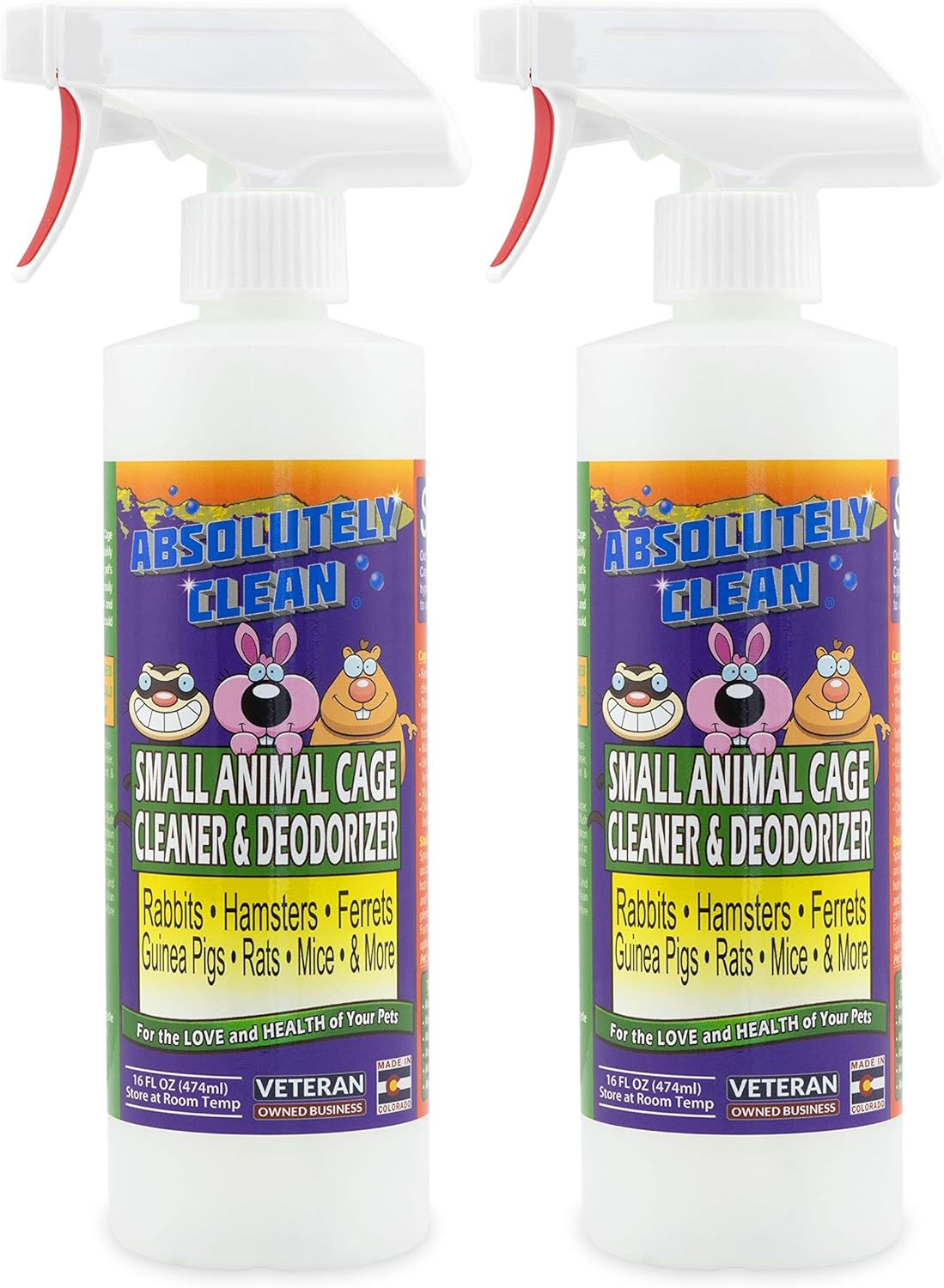 Amazing Small Animal Cage Cleaner, Just Spray/Wipe, Easily Removes Messes & Odors - Hamster Cages