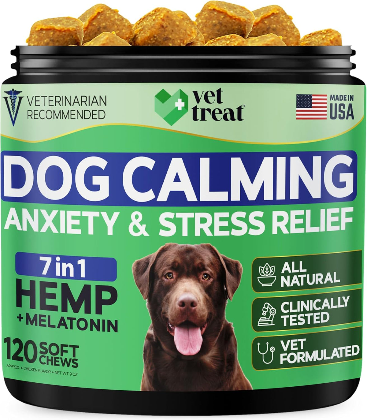 Hemp Calming Chews for Dogs - Dog Calming Chews - Anxiety Relief Treats with Melatonin - Advanced