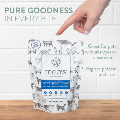 The New Zealand Natural Pet Food Co MEOW Freeze Dried Cat Treats - Beef Green Tripe with New