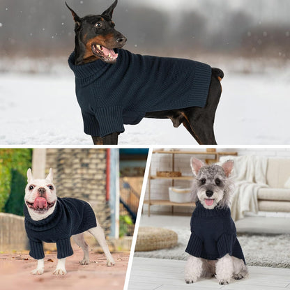 cyeollo Warm Small Dog Sweater, Knit Cold Weather Doggy Sweaters for Small Dogs Boy Pullover Winter