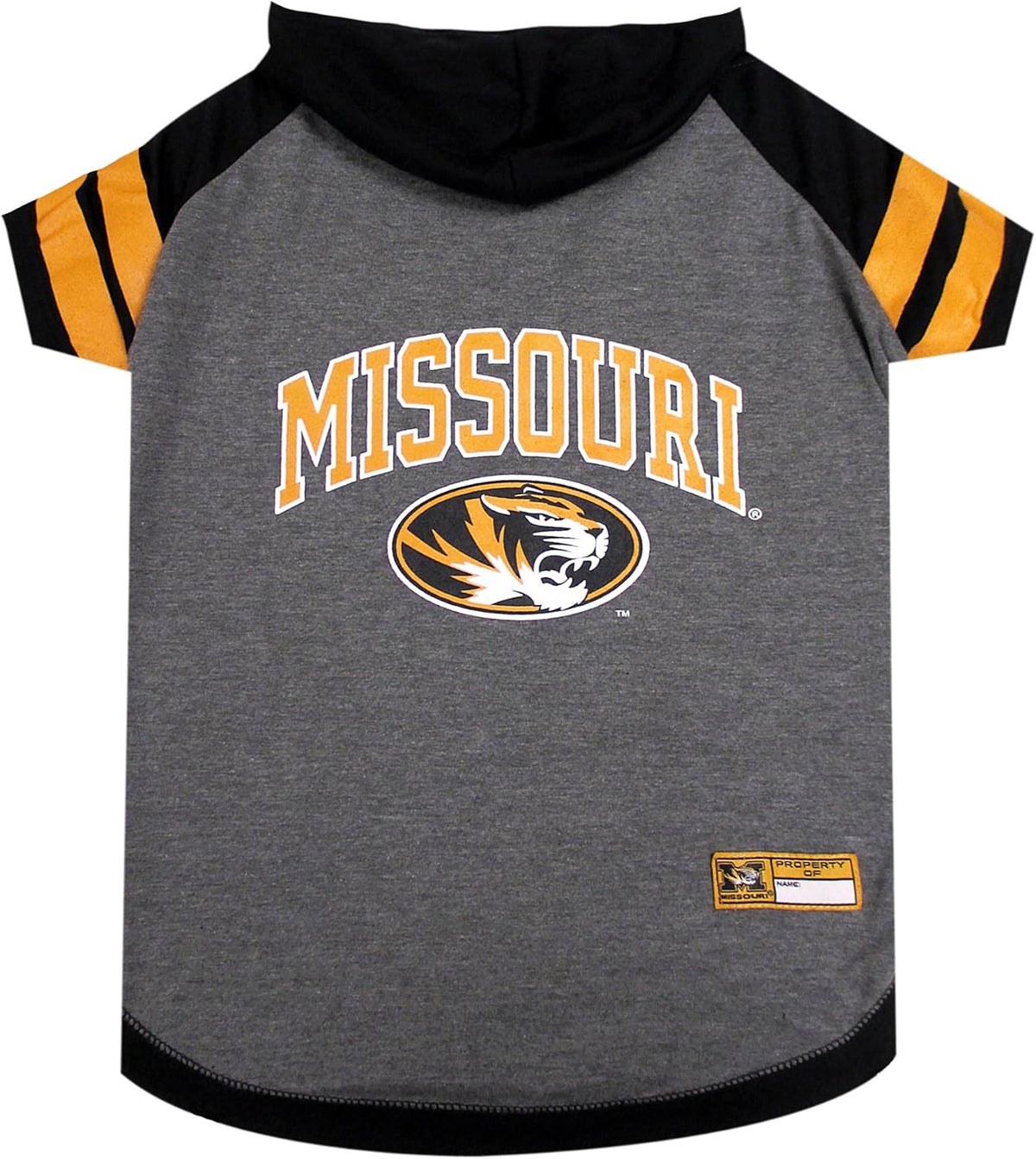 NCAA Missouri Tigers Hoodie for Dogs & Cats, Small Collegiate Licensed Dog Hoody Tee Shirt. Sports