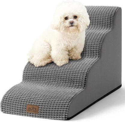 Dog Stairs for Small Dogs 19.7" H, Curved Dog Step for Puppy, Older or Cat, Medium Pet Ramp for