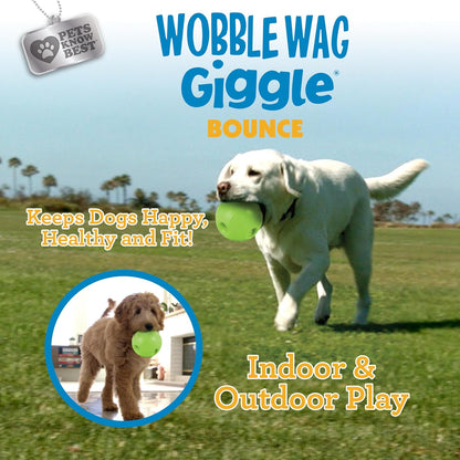 Wobble Wag Giggle Bounce Interactive Dog Toy- Sound Making Bouncing Ball for Dogs Ages Indoor &