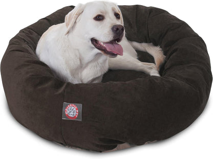 Majestic Pet 40 Inch Micro Velvet Calming Dog Bed Washable 40x29x9 (inch) – Cozy Soft Round Donut