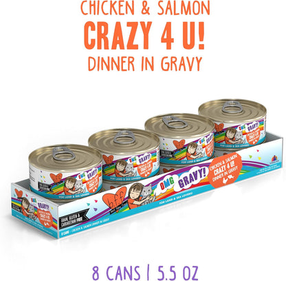 Weruva B.F.F. OMG - Best Feline Friend Oh My Gravy! Grain-Free Wet Cat Food Cans, Crazy 4 U!