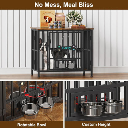 Easycom 31" Dog Crate Furniture Foldable, No Assembly Decorative Dog Kennel Indoor, Dog Crates for