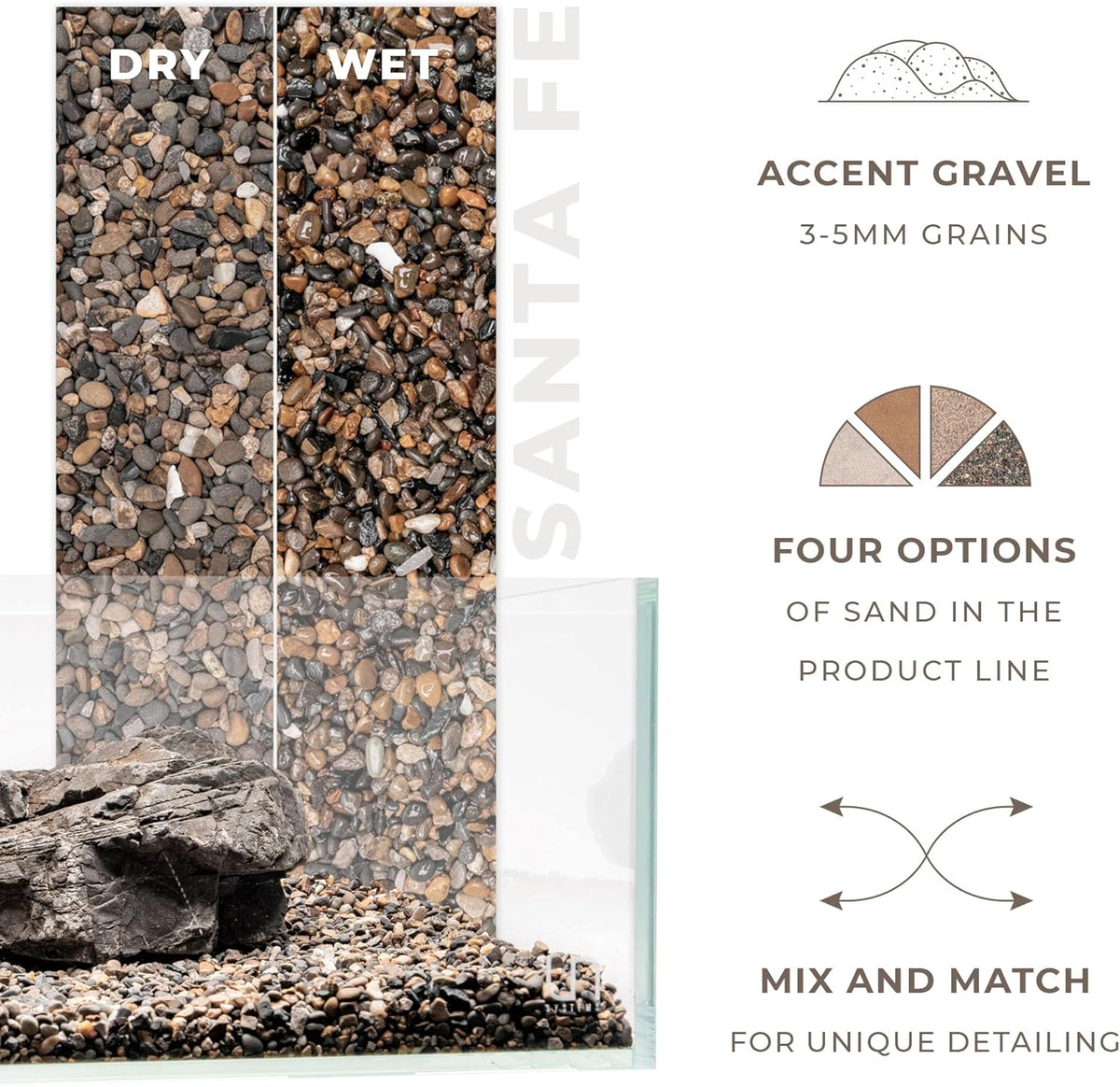 Ultum Nature Systems Controsand Santa Fe Aquarium Gravel (8L) - Small Pebbles for Fish Tank