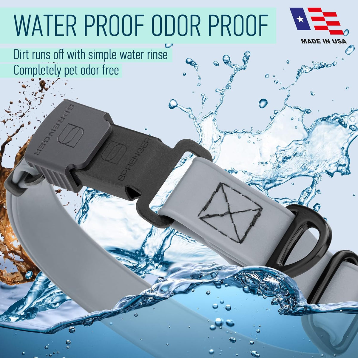 Dogline Biothane Waterproof Dog Collar with Herm Sprenger Stainless Steel Quick Release Buckle