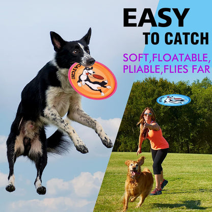 Dog Flying Disc, 3 Pack Dogs Flyer Toys, Lightweight Flying Disc Dog Fetch Toy for Small, Large