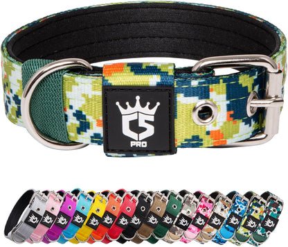 TSPRO Tactical Dog Collar 1.25 Inch Wide Thick Dog Collars with Heavy Duty Metal Buckle, Durable