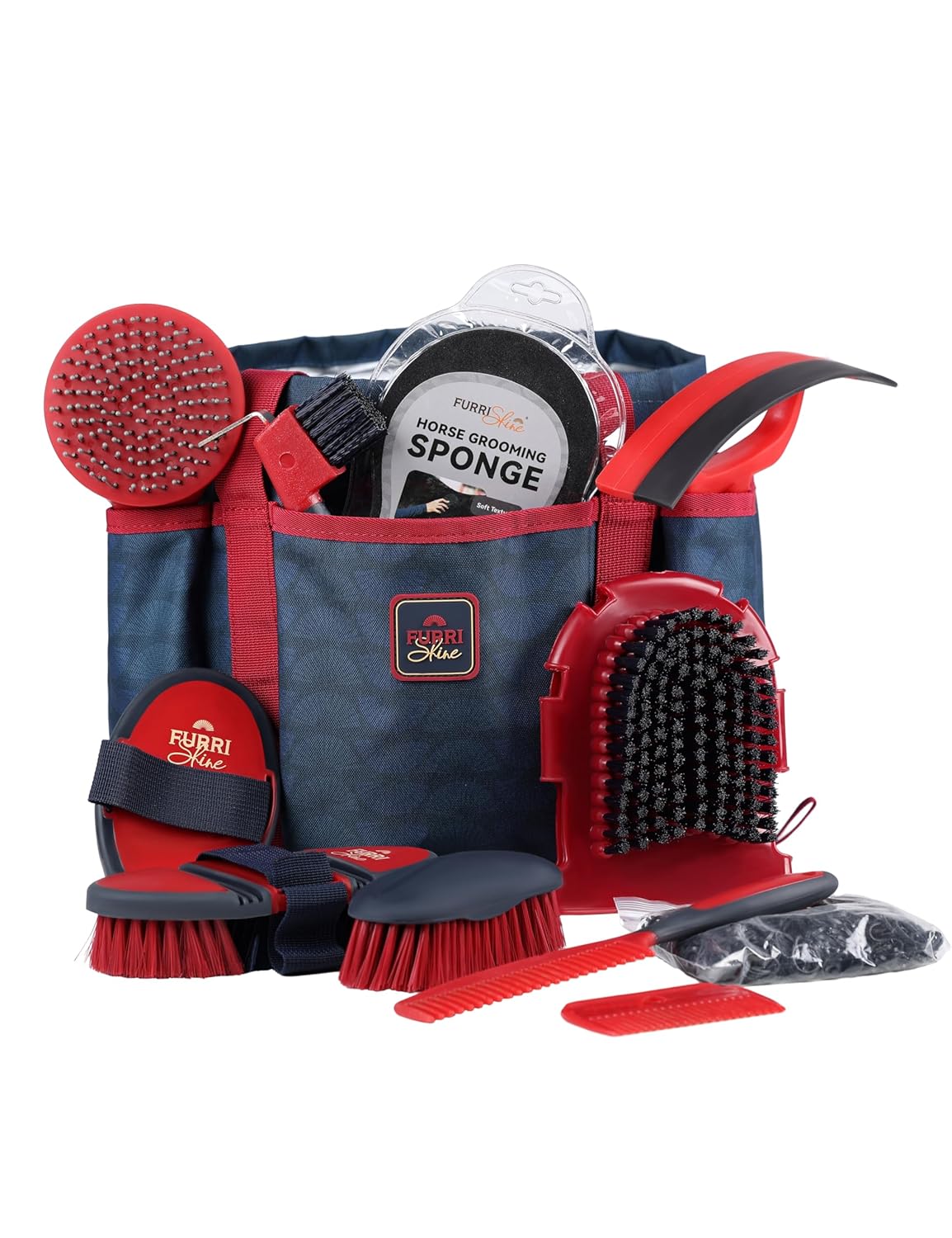 11PCS Horse Grooming Kit Curry Comb Sweat Scraper Horse Bathing Supplies Grooming Tools with