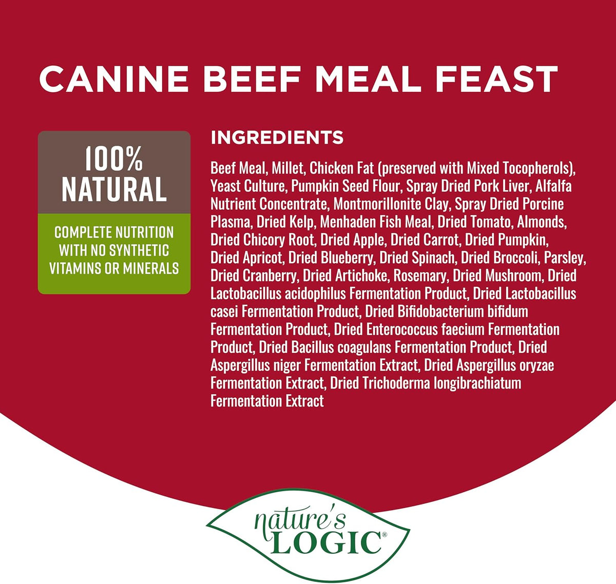 Nature's Logic Dry Dog Food - 100% Natural - No Synthetics - For All Ages, Sizes, Breeds - Free
