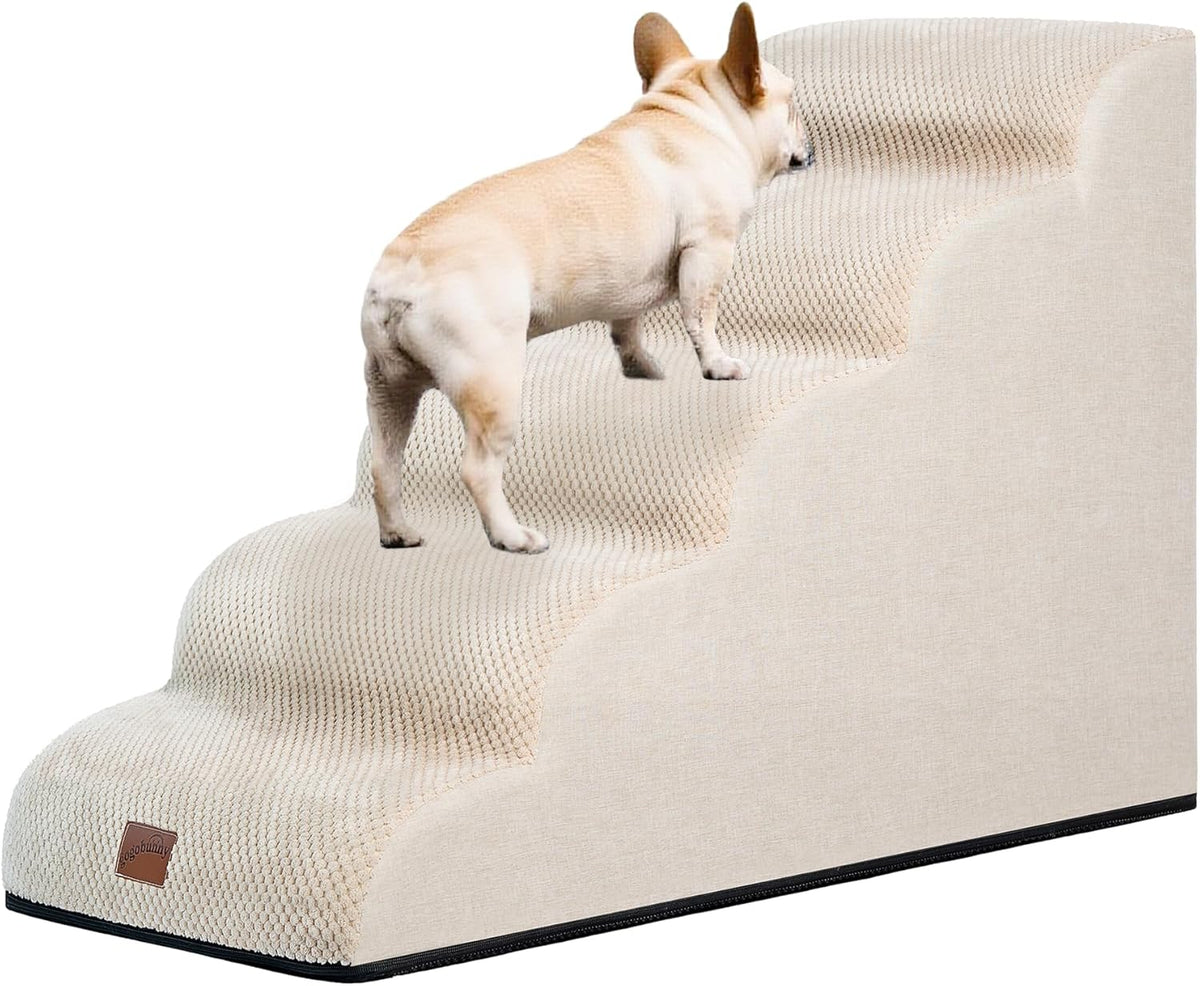 GoGoBunny Ramp Dog Stairs for High Beds 22.6" H, 5-Step Dog Slope Stairs with Durable Waterproof