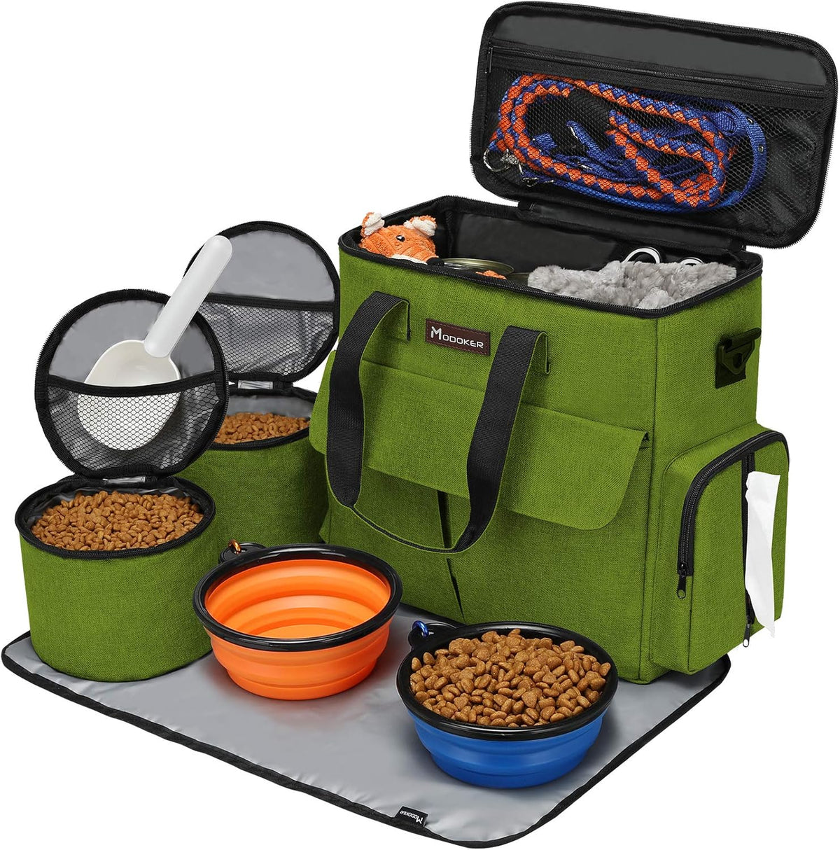 Modoker Dog Travel Bag, Weekend Pet Travel Set for Dog and Cat, Airline Approved Tote Organizer