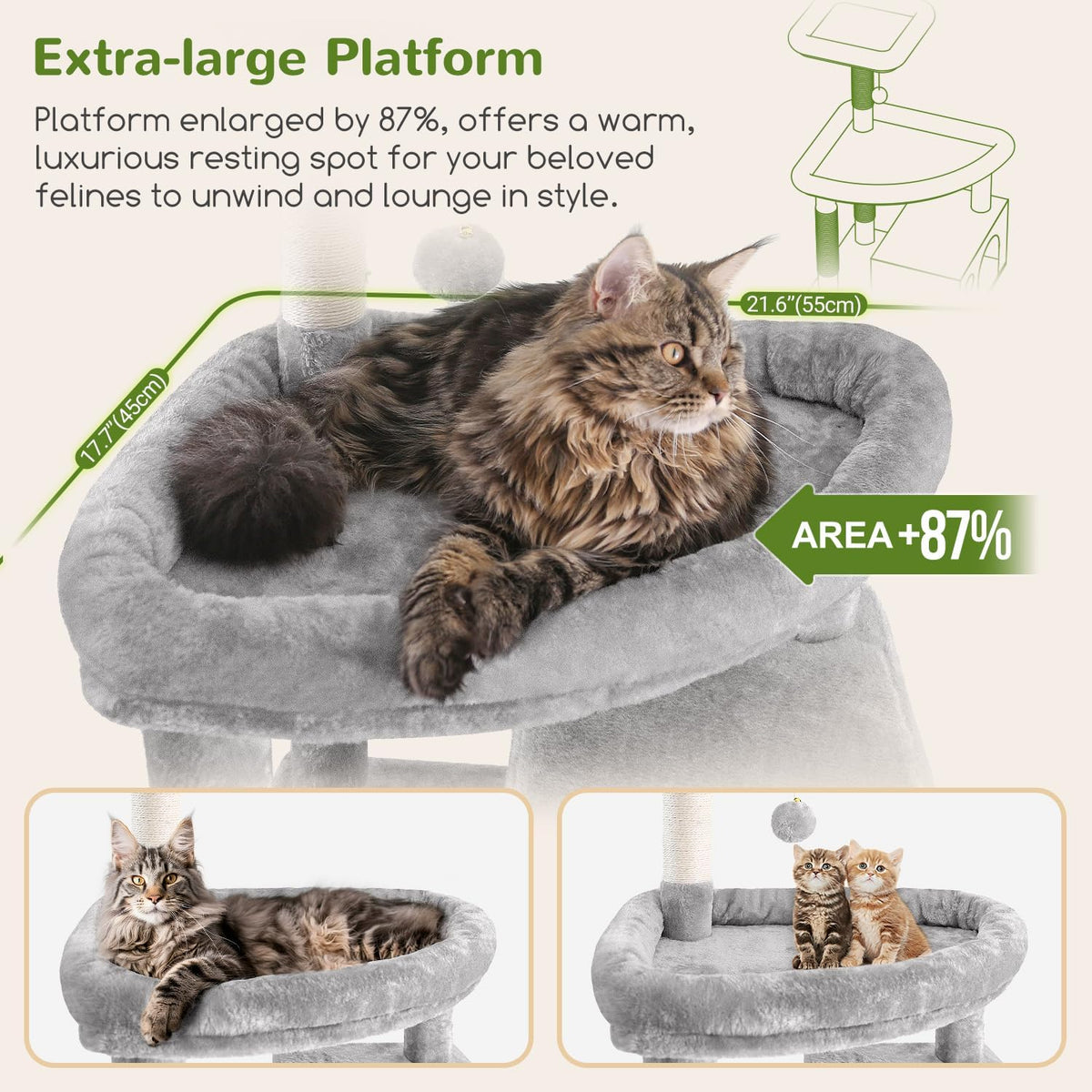 Globlazer Giant Cat Tree, 83 inch Cat Tree for Indoor Cats Large Adult, XXL Cat Tower with 9