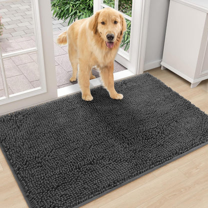 Amyracel Dirt Trapping Door Mat, 24" x 72" Large Absorbent Dog Door Mat for Muddy Paws, Quick Dry
