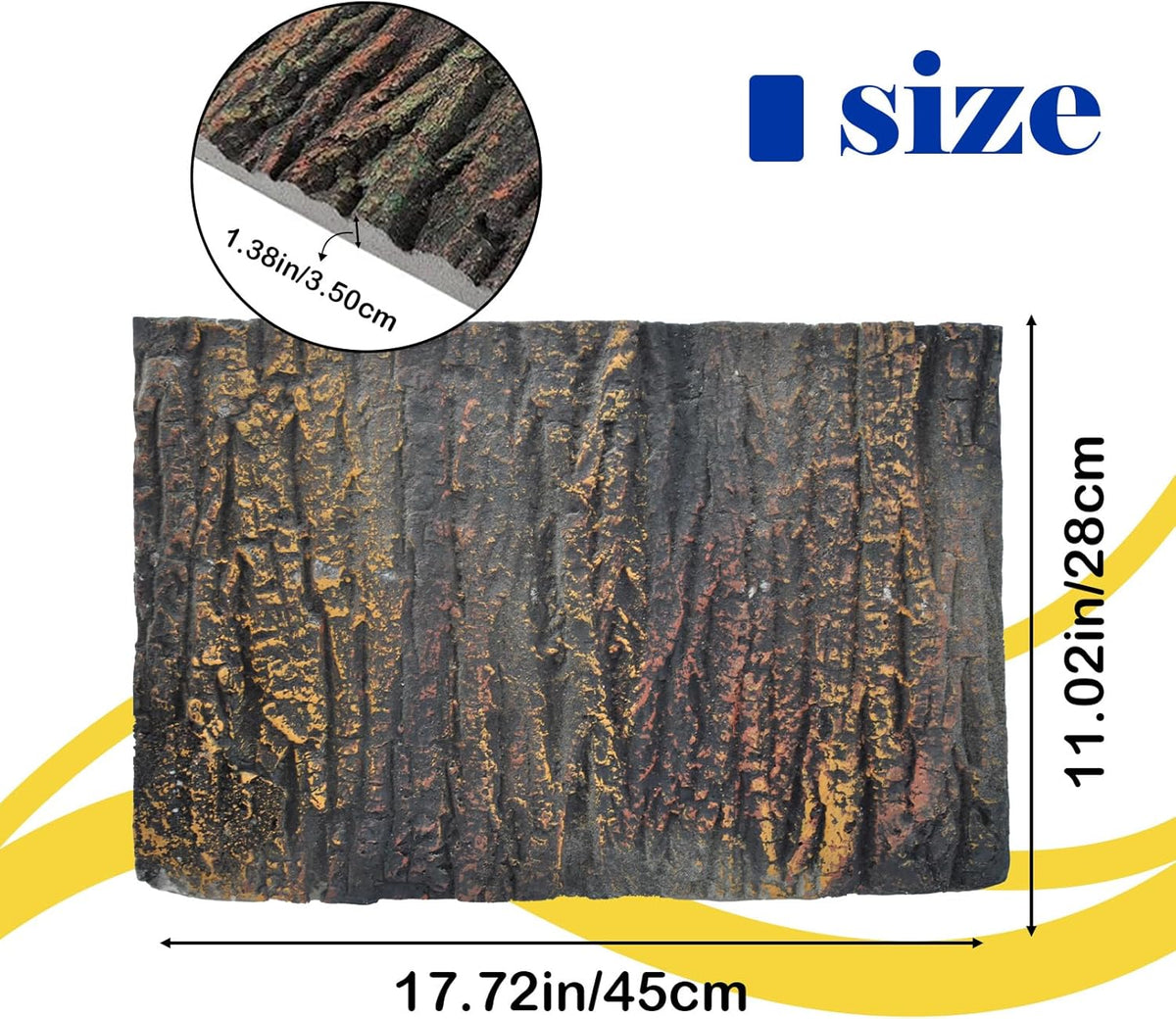 Reptile Tank Background Board Rock Terrarium Cork Background Board 3D Wall Backdrop Aquarium DéCor