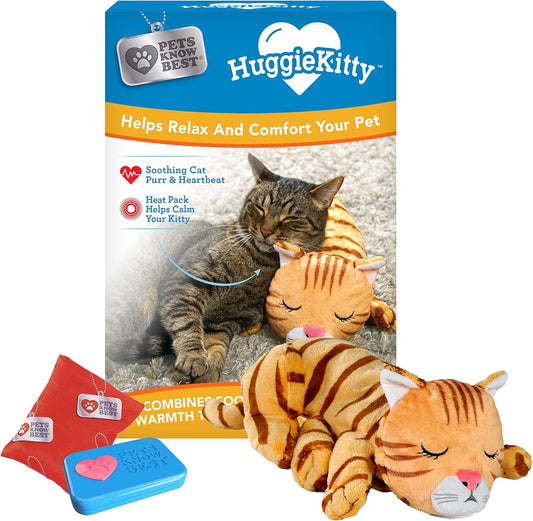Pets Know Best HuggieKitty | Comfort Purring Companion with Heartbeat Sleep Aide for Cats &